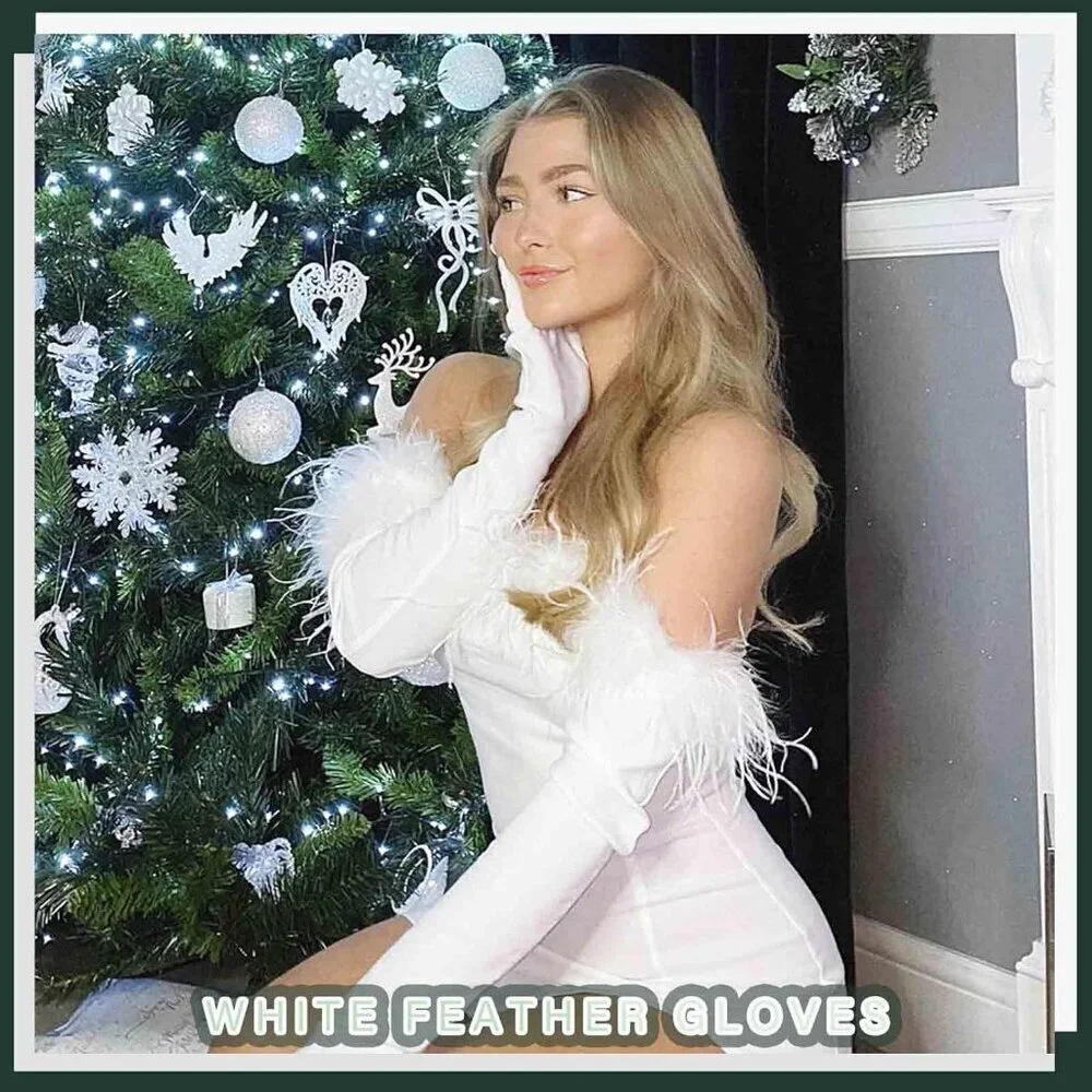Women's Evening Elbow Length Satin White Gloves Perfect Halloween Costume